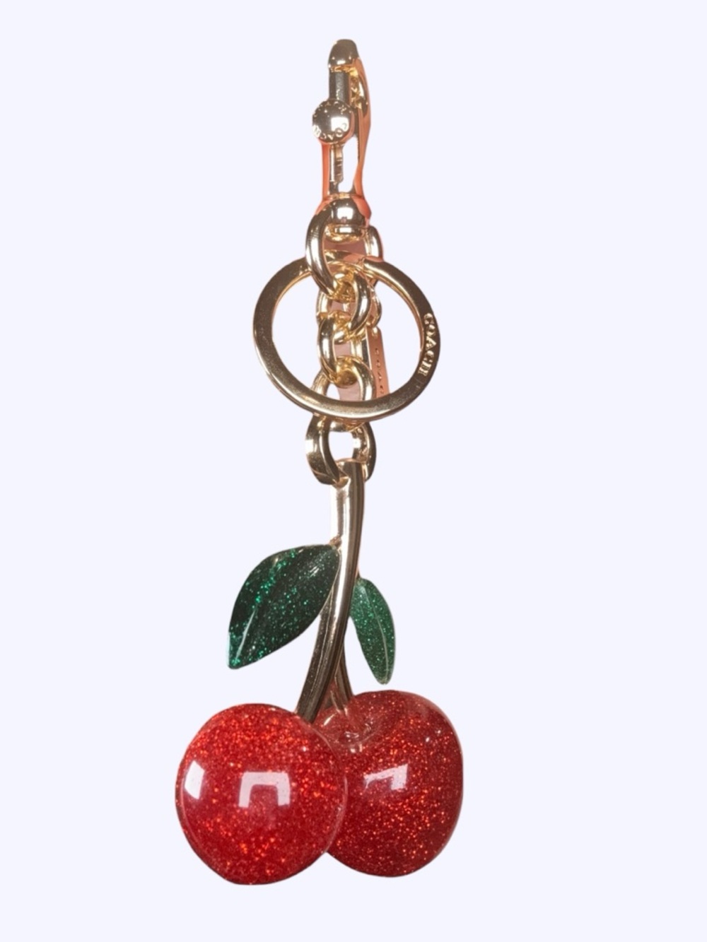 Coach Sparkling Red Cherry Keychain Bag Charm